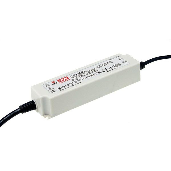 AC-DC Single output LED driver Mix mode (CV+CC) with built-in PFC; Output 15Vdc at 4A; IP67; Cable output; Dimming with 1-10V PWM resistance 60W image 1