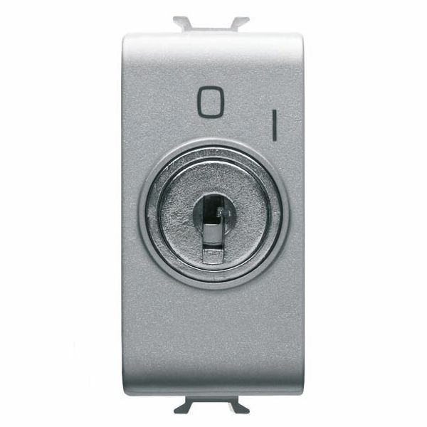 ONE-WAY SWITCH 2P 250V ac - 10AX - WITH KEY - SYMBOL 0/1 - 1 MODULE - TITANIUM - CHORUSMART image 2