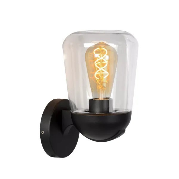 Lucide TULSA - Wall light Outdoor - 1xE27 - IP44 - Black image 1