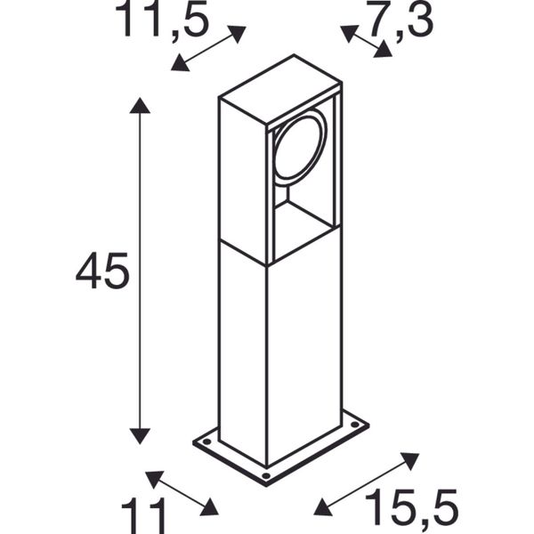 ESKINA 45 FRAME 15W 3000/4000K 230V LED IP65 anthracite image 1