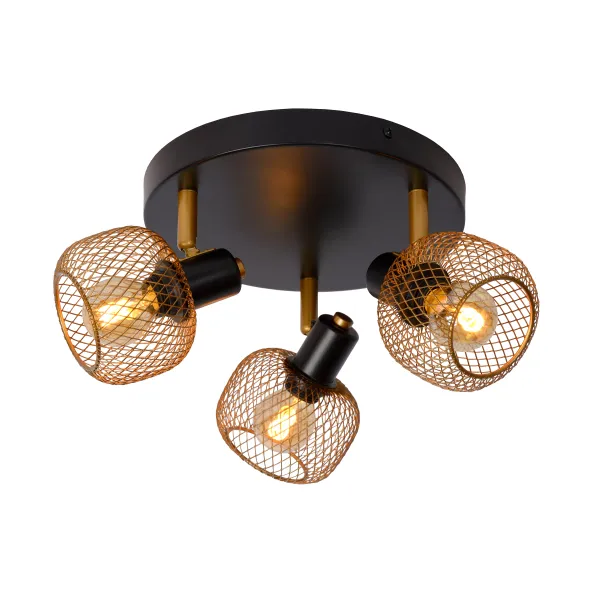 Lucide MAREN - Ceiling spotlight - Ø 37 cm - 3xE14 - Matt Gold / Brass image 1