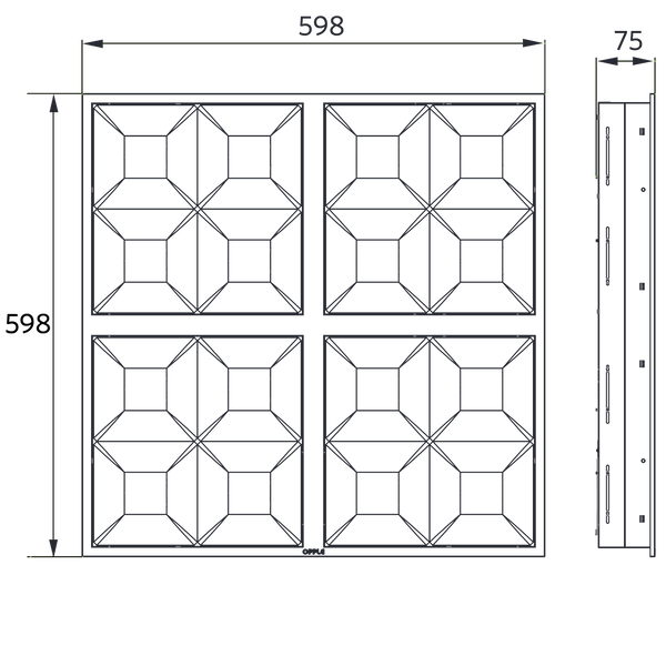 LEDPanelRc-G Sq598-33W-BLE2-4000-WH-CT image 4