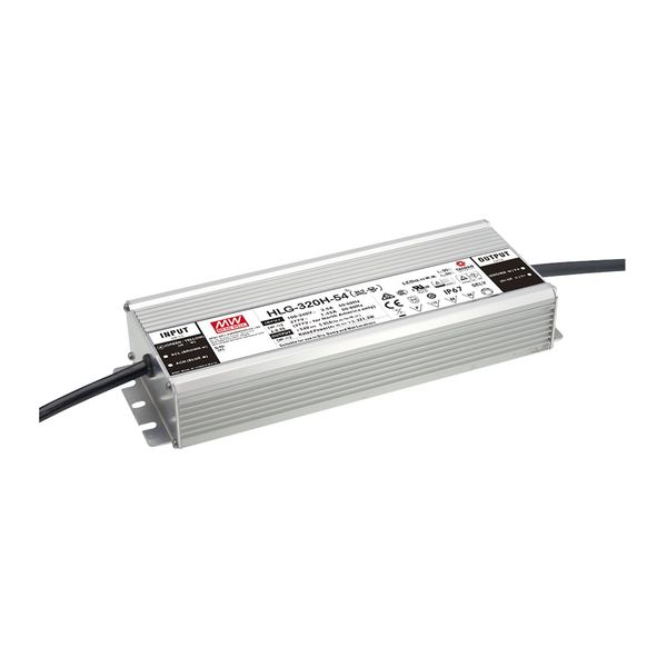 HLG-320H-24 LED driver, IP67 320W, 24V, 13.3A CV+CC, MEAN WELL image 1