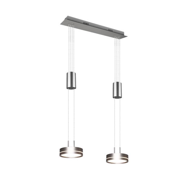 Franklin LED pendant 2-pc brushed steel image 1