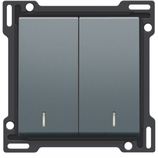 Finishing set with double lens for two-circuit switch, two-way switch image 1