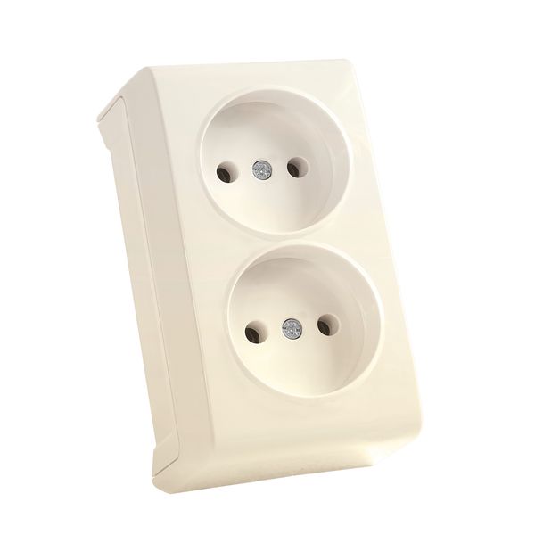 Vera Beige Two Gang Socket image 1