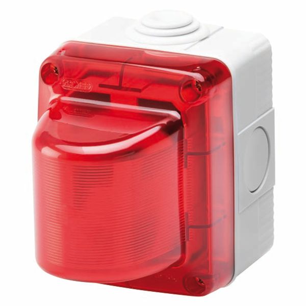 INDICATOR LAMPS - 15W - 230V - RED DIFFUSOR - IP55 - GREY RAL 7035 image 2