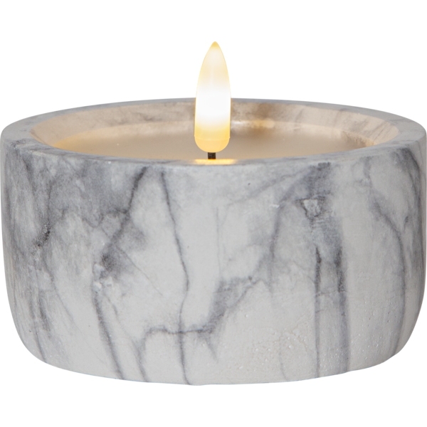 LED Pillar Candle Flamme Marble image 1