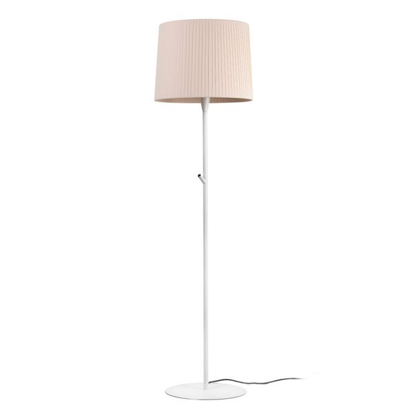 SAMBA WHITE FLOOR LAMP BEIGE RIBBONED LAMPSHADE ø4 image 1