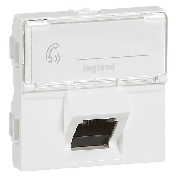 RJ45 socket category 6A UTP 2 modules 45 degrees white Mosaic image 1