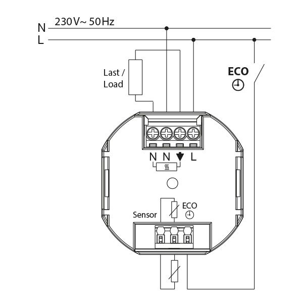 Flush-mounted thermostat as underfloor controller, AC 230V, 1 make contact 16 A, white backlighting image 4