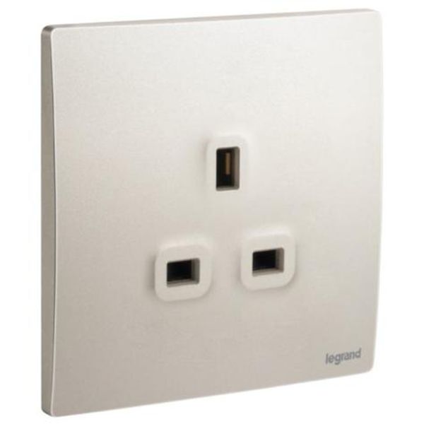 Mallia Senses - 1 gang BS unswitched socket outlet - 13A - Champagne image 1