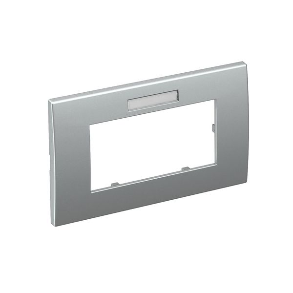 Cover frame AR45-BF2, for accessory mounting box 71GD13, double, with labelling panel for horizontal device installation image 1