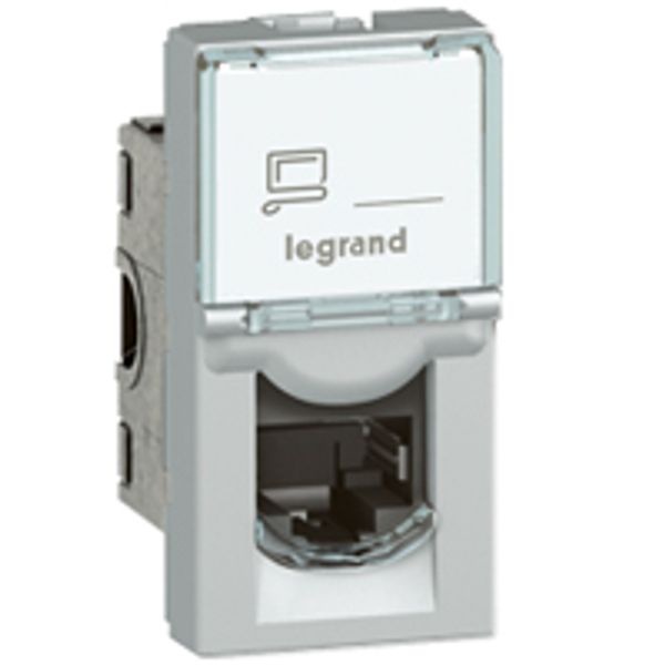 RJ45 socket Mosaic category 6 UTP 1 module aluminium image 1