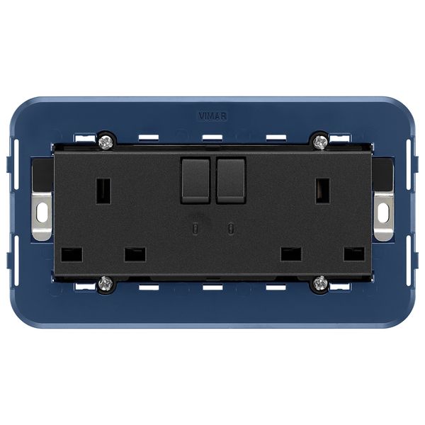 2x2P+E 13A English sockets+pilot grey image 1