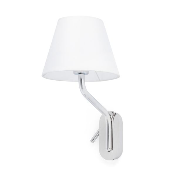 ETERNA Right chrome/white table lamp with reader image 1