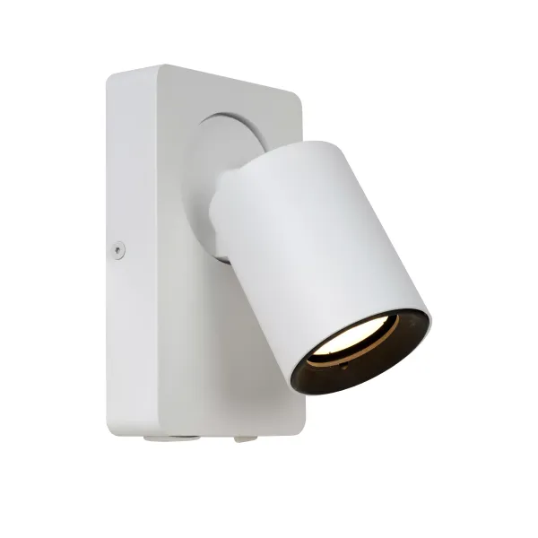 Lucide NIGEL - Wall spotlight - LED Dim. - GU10 - 1x5W 3000K - With USB charging point - White image 1