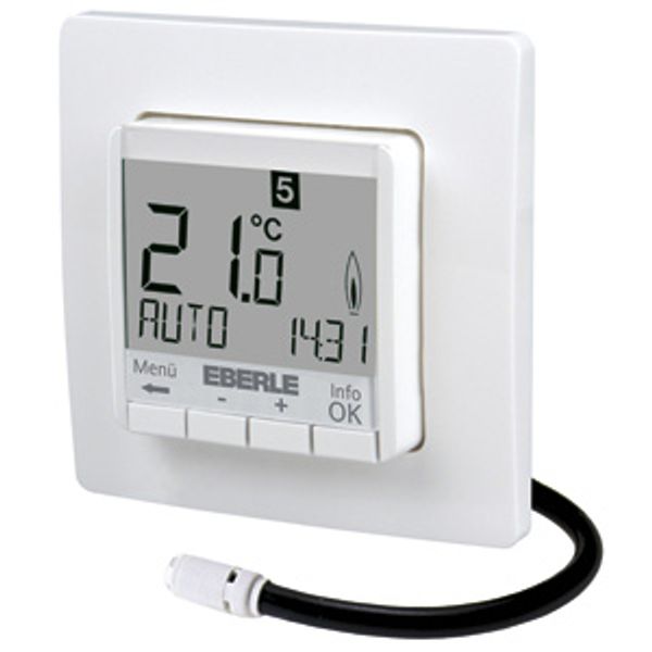 Clock thermostat as a room controller with limiter function, AC 230V, 1 NO contact, 10 A, white backlighting image 2