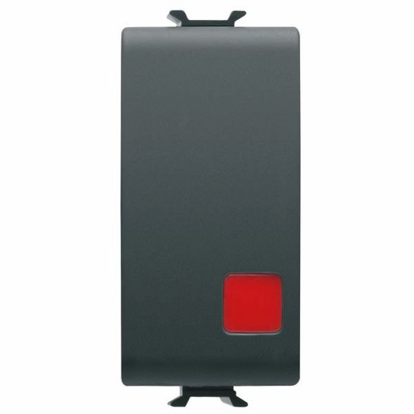 PUSH-BUTTON 1P 250V ac - NC+NO 16A - STOP - RED LENS - 1 MODULE - SATIN BLACK – CHORUSMART image 2