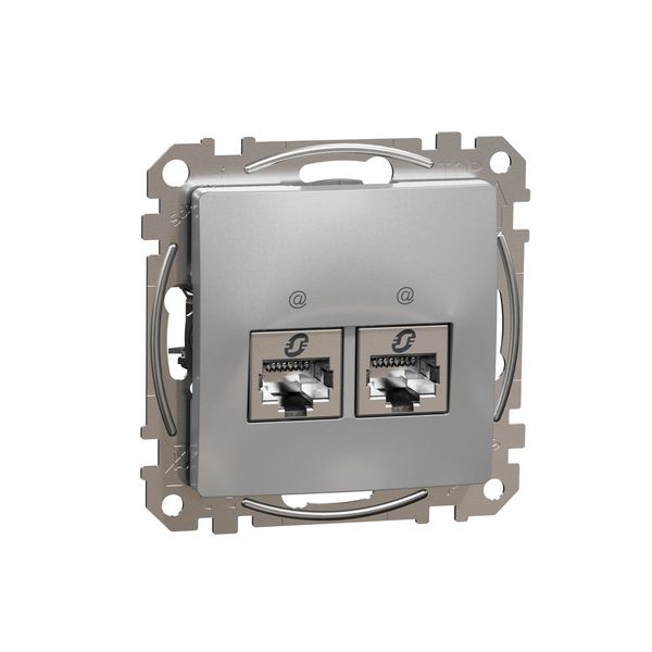 Double DATA Outlet CAT 5E STP, Sedna Design & Elements, RJ45, Aluminium image 3