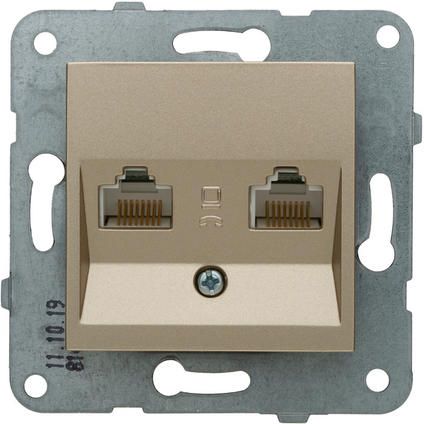 Novella-Trenda Anthracite Two Gang Data Socket (2xCAT5) image 1