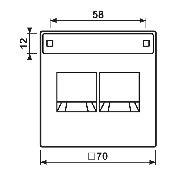 Centre plate for MJ f. 2 sockets ME1969-2NAWEC image 2