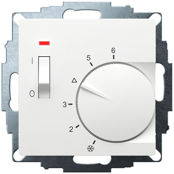 UP room controller, RAL9016 matt 55x55, 5-30C, AC 24V, 1 opener 10 A at DC 24 V 100 W, temperature reduction approx. 4K image 1