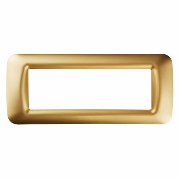 TOP SYSTEM PLATE - IN TECHNOPOLYMER GLOSS FINISH - 6 GANG - ANTIQUE GOLD - SYSTEM image 2