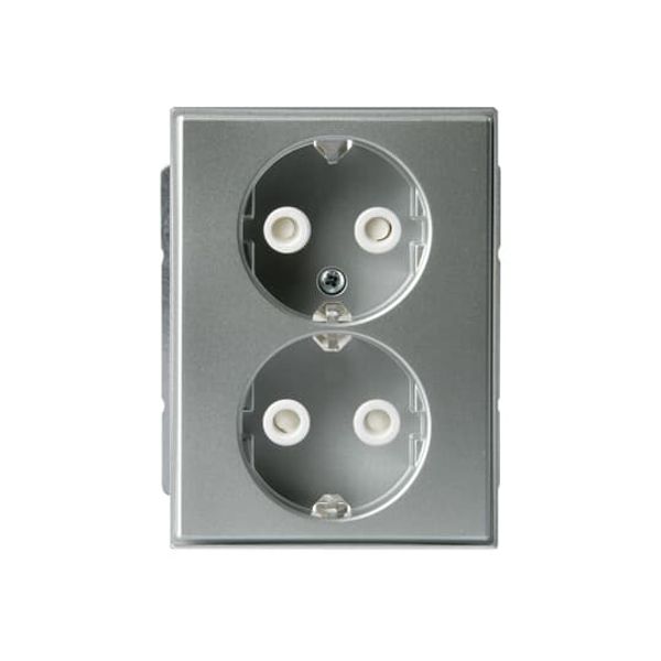 302EUC-83 Socket outlet Protective contact (SCHUKO) Aluminium - Impressivo image 1