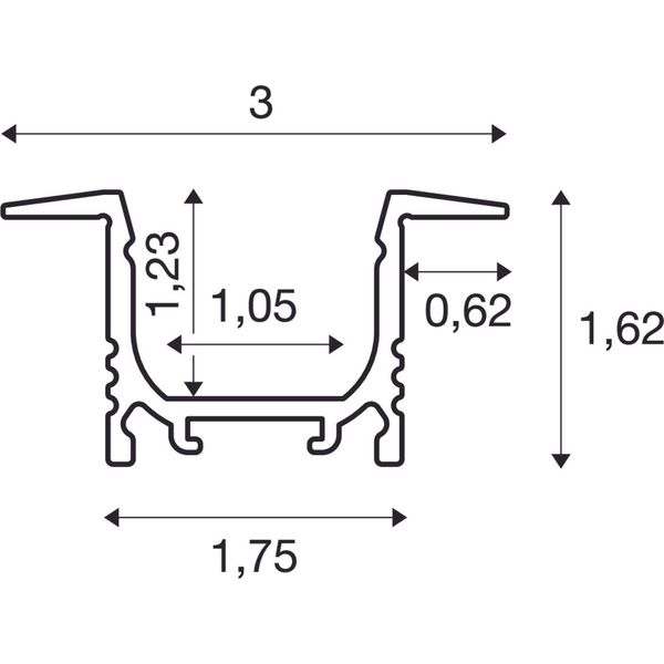 GRAZIA 10 LED Recessed profile, 2m, alu image 3