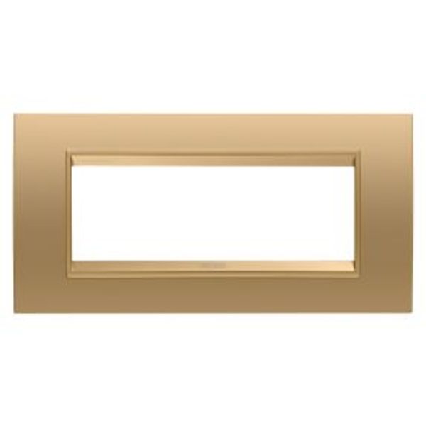 LUX PLATE - IN METAL - 6 MODULES - GOLD - INNER FRAME MATT GOLD - CHORUSMART image 1