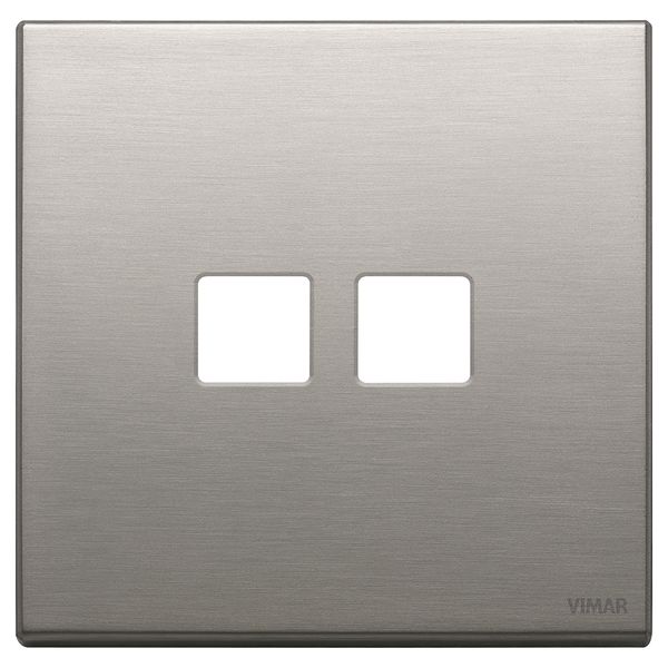 Plate 2Mx2 Flat brushed nickel image 1