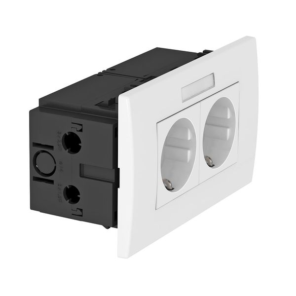 SDE-RW D0RW2B Socket unit for double Modul 45 84x140x59mm image 1