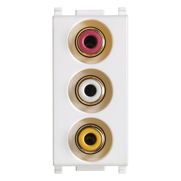 Socket with 3 RCA connectors white image 1