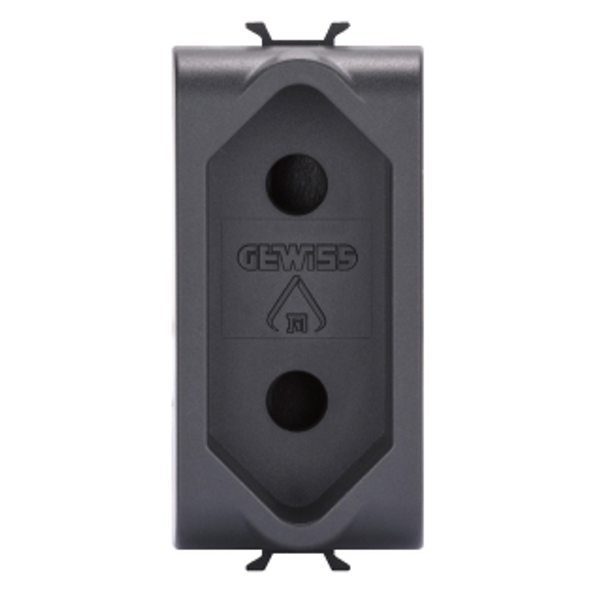 ISRAELI STANDARD SOCKET-OUTLET - 250 V AC - 2P 10 A - 1 MODULE - SATIN BLACK - CHORUSMART image 1