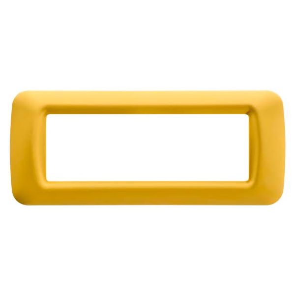 TOP SYSTEM PLATE - IN TECHNOPOLYMER GLOSS FINISHING - 6 GANG - CORN YELLOW - SYSTEM image 2