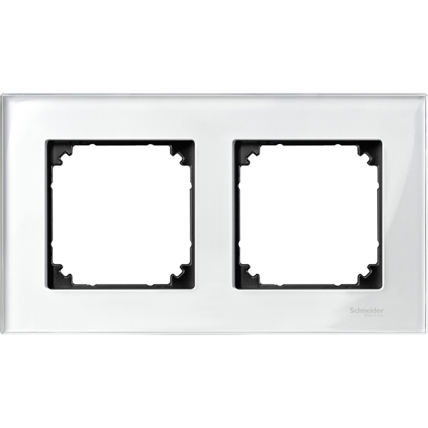 Real glass frame, 2-gang, Brilliant white, M-Elegance image 3