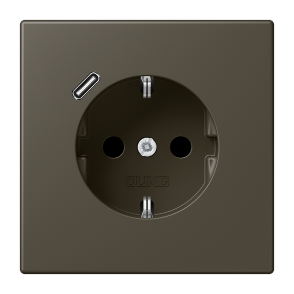 SCHUKO socket with USB type C LC32140 LC1520-18C241 image 1