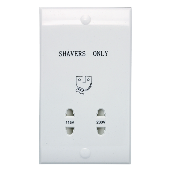 Dual Voltage Shaver Socket White image 3