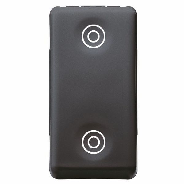 PUSH-BUTTON 1P 250V ac - NO+NO 10A - WITH INTERLOCK - SYMBOL DOUBLE CIRCLES - 1 MODULE - SYSTEM BLACK image 2