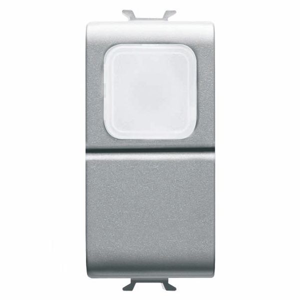 PUSH-BUTTON 1P 250V ac - NO 16A -  OPAL DIFFUSER - 1 MODULE - TITANIUM - CHORUSMART image 2