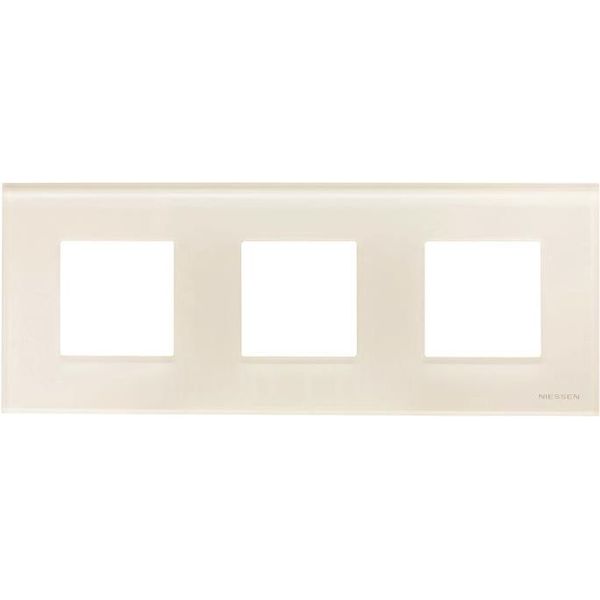 N2273 CB Frame 3-gang 3gang White Glass - Zenit image 1