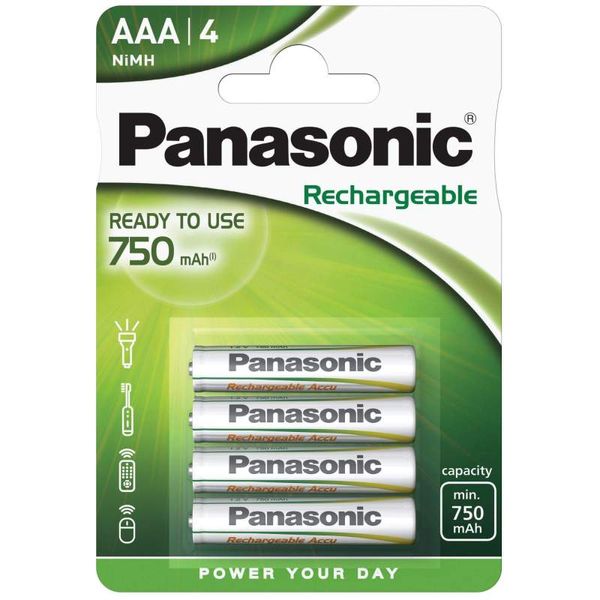 PANASONIC R2U P03E AAA 750mAh BL4 (HHR-4MVE) image 1