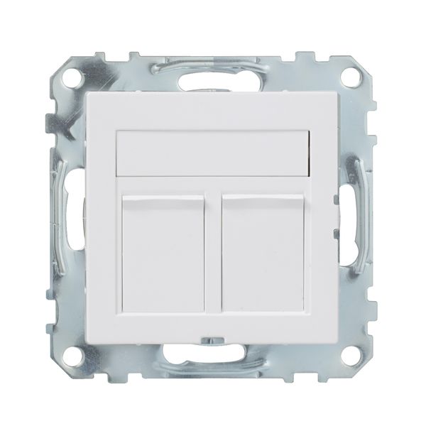 Exxact data socket - RJ45 Cat6a STP - with fixing frame & centre plate - flat image 3