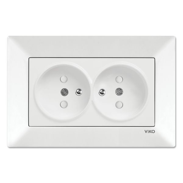 Meridian White Two Gang UPS Socket CP image 1