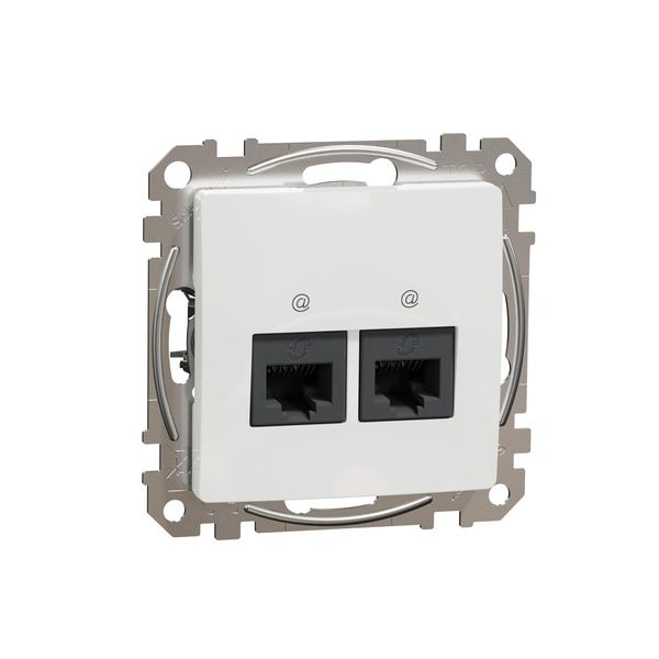 Double DATA Outlet CAT 6A UTP, Sedna Design & Elements, RJ45, White image 4