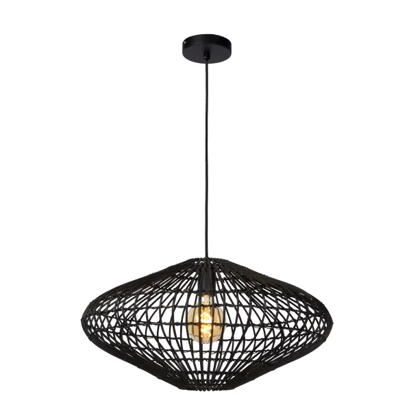 Lucide MAGALI - Pendant light - Ø 56 cm - 1xE27 - Black image 1