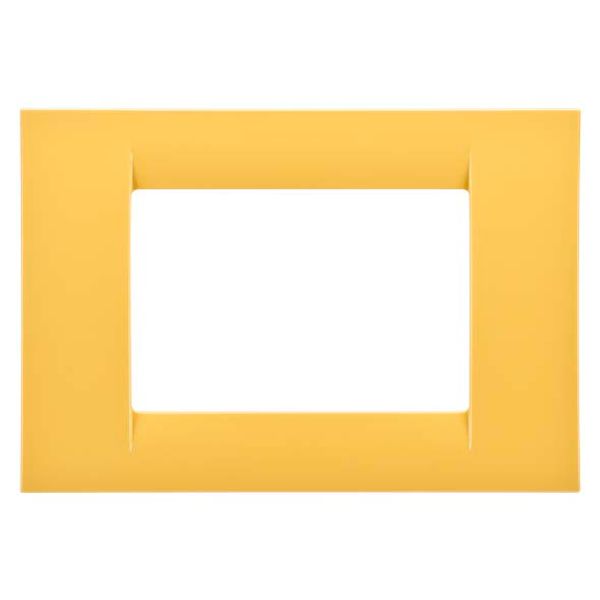 VIRNA PLATE - IN TECHNOPOLYMER GLOSS FINISHING - 3 GANG - CORN YELLOW - SYSTEM image 2