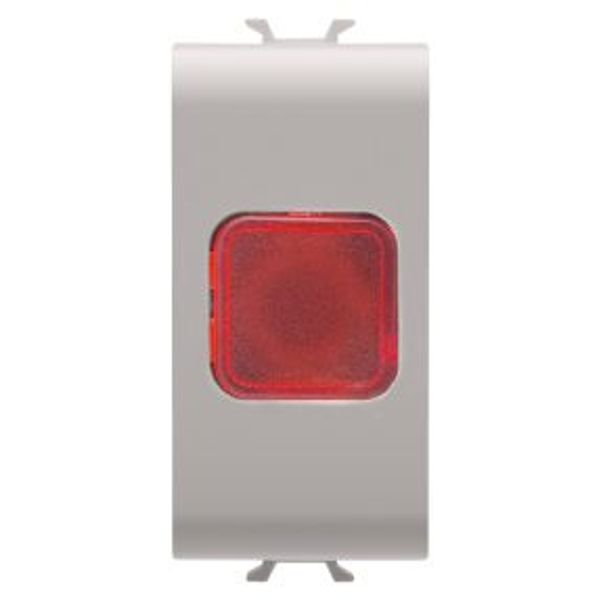 SINGLE INDICATOR LAMP - RED - 1 MODULE - NATURAL SATIN BEIGE - CHORUSMART image 1