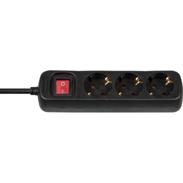 3-fold socket outlet black with switch 1,4 m H05VV-F 3G1,5 image 1